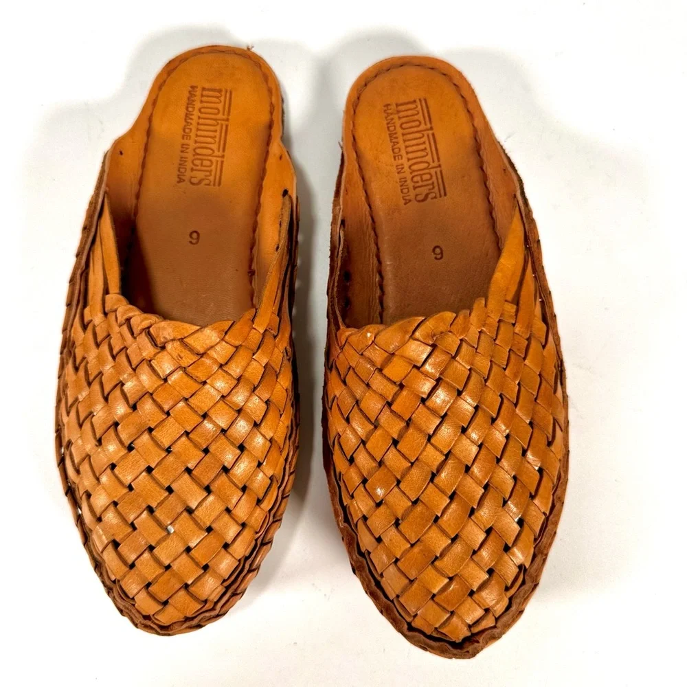 Mohinders Elegant Handwoven Leather Mule Slide Slip